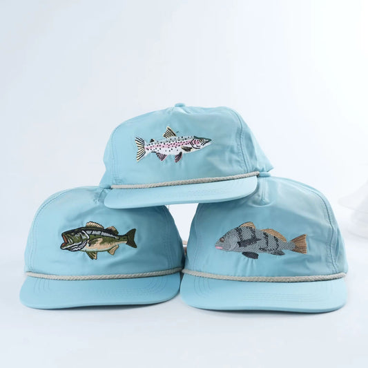 Large Mouth Bass Hat in Aqua