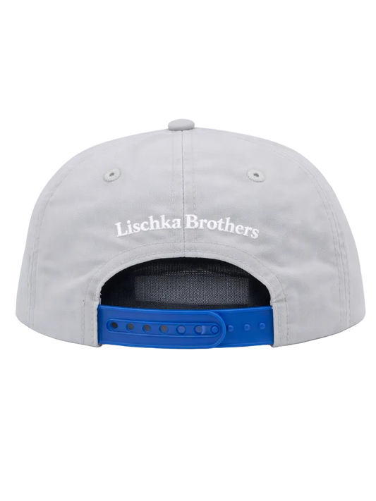 Gray cap with 'Lischka Brothers' logo on a white background