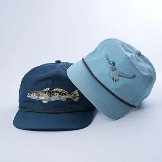 Flying Mallard Duck Hat in Aqua
