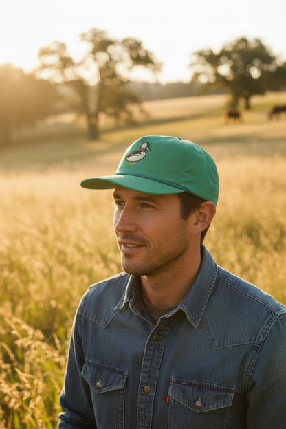Bufflehead Duck Rope Cap, Green