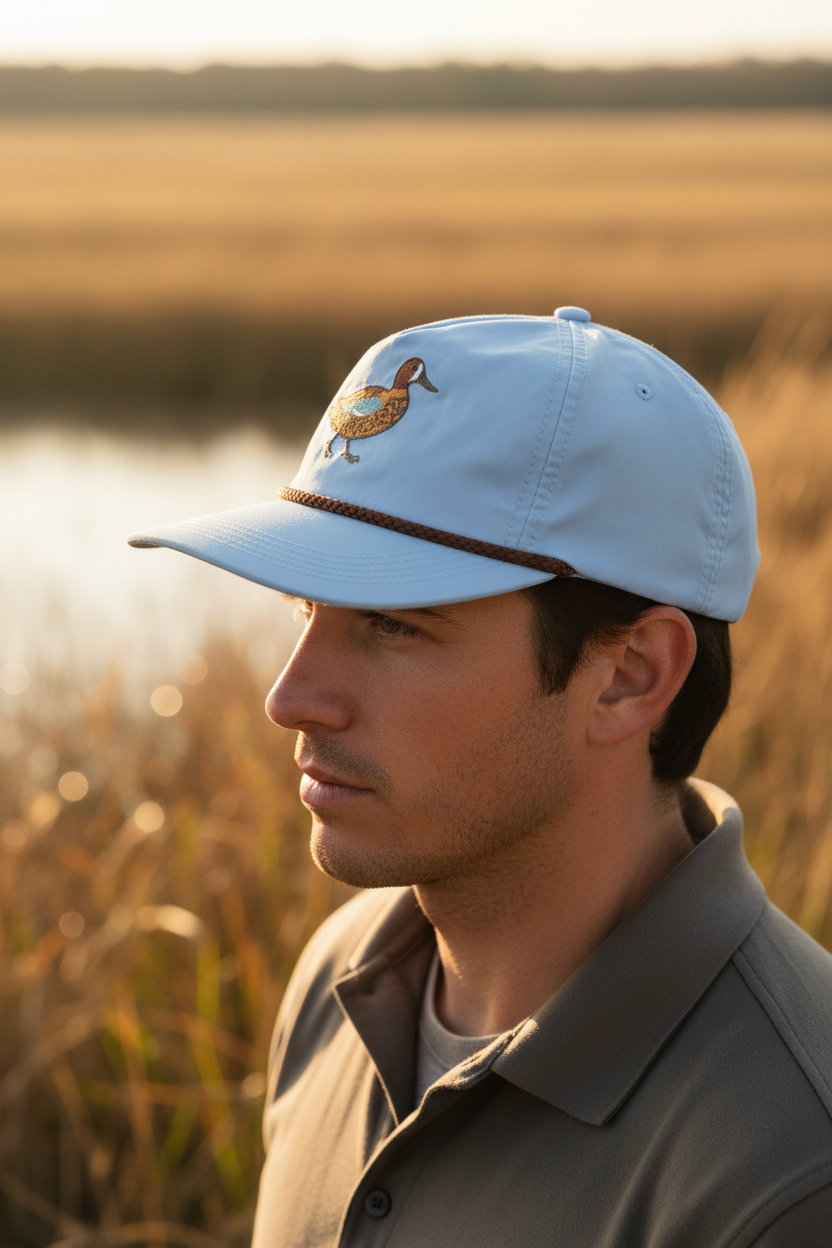 Blue-winged Teal Duck Rope Cap, Sky Blue