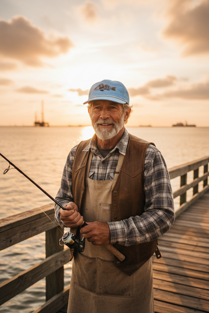Black Drum Rope Cap, Aqua