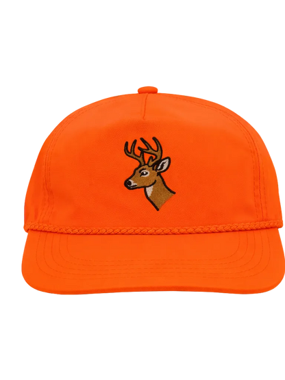 Whitetail Deer Rope Cap, Blaze Orange